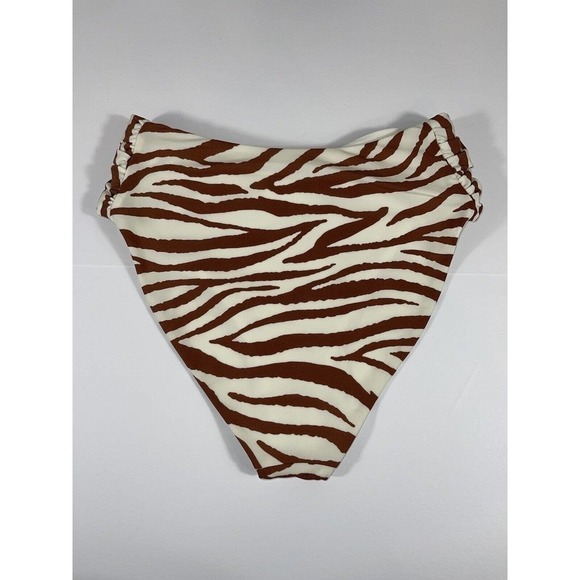 Veronica Beard Azoia Tie Front Bikini Bottoms and Dyer Tiger Stripe Bikini Top - Picture 5 of 12